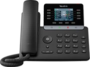 Yealink SIP-T73W desk phone, a black IP phone with a color screen, a keypad, and a handset